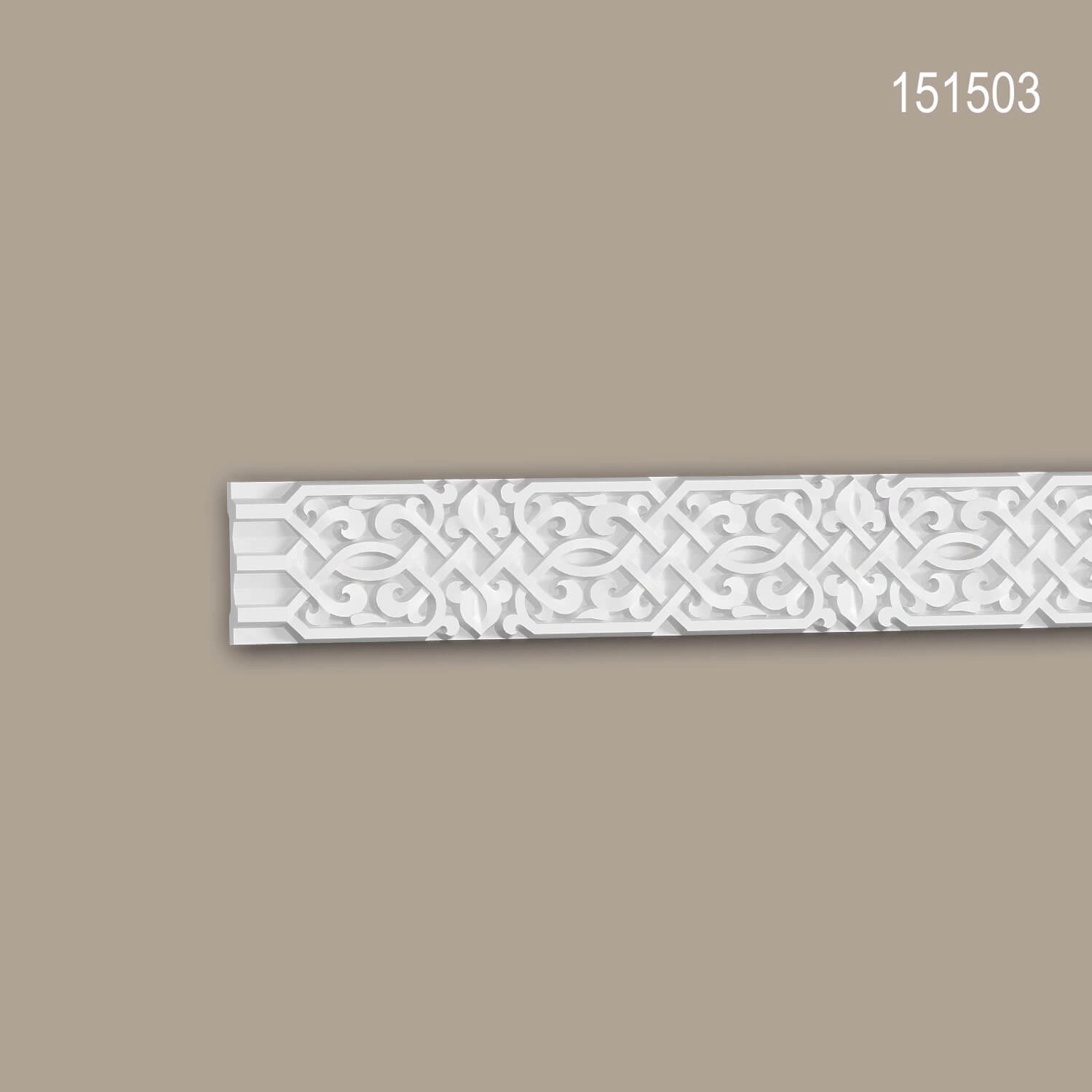 Weiße PROFHOME Wandleiste mit marokkanischem Muster, 12,12 m Set für Paneel-Zubehör.