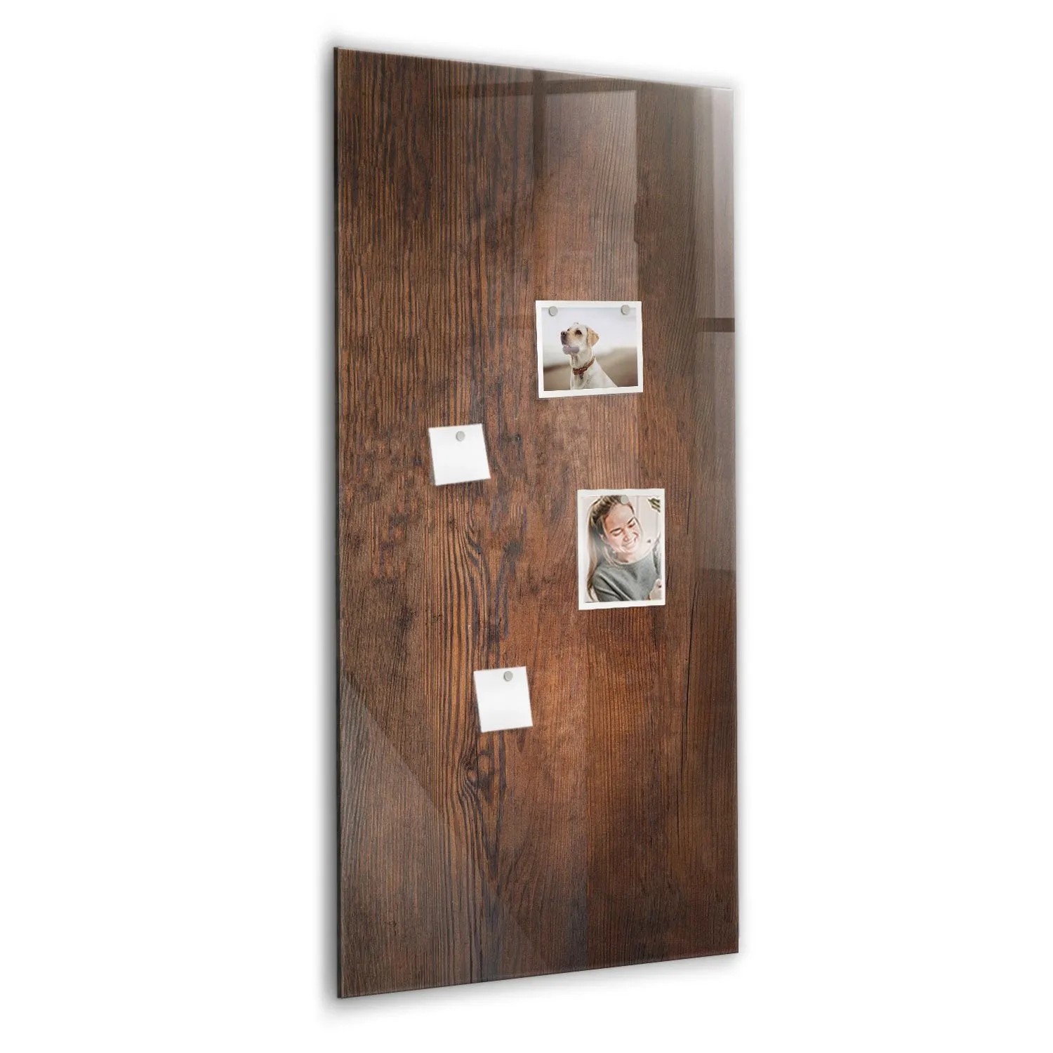 Tulup Glas Magnettafel Dunkles Holz 60x120 cm Magnettafel Zum Beschriften W günstig online kaufen
