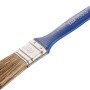 LUX Flachpinsel Lasur 30mm mit blauem Griff und Aufhängeöse.