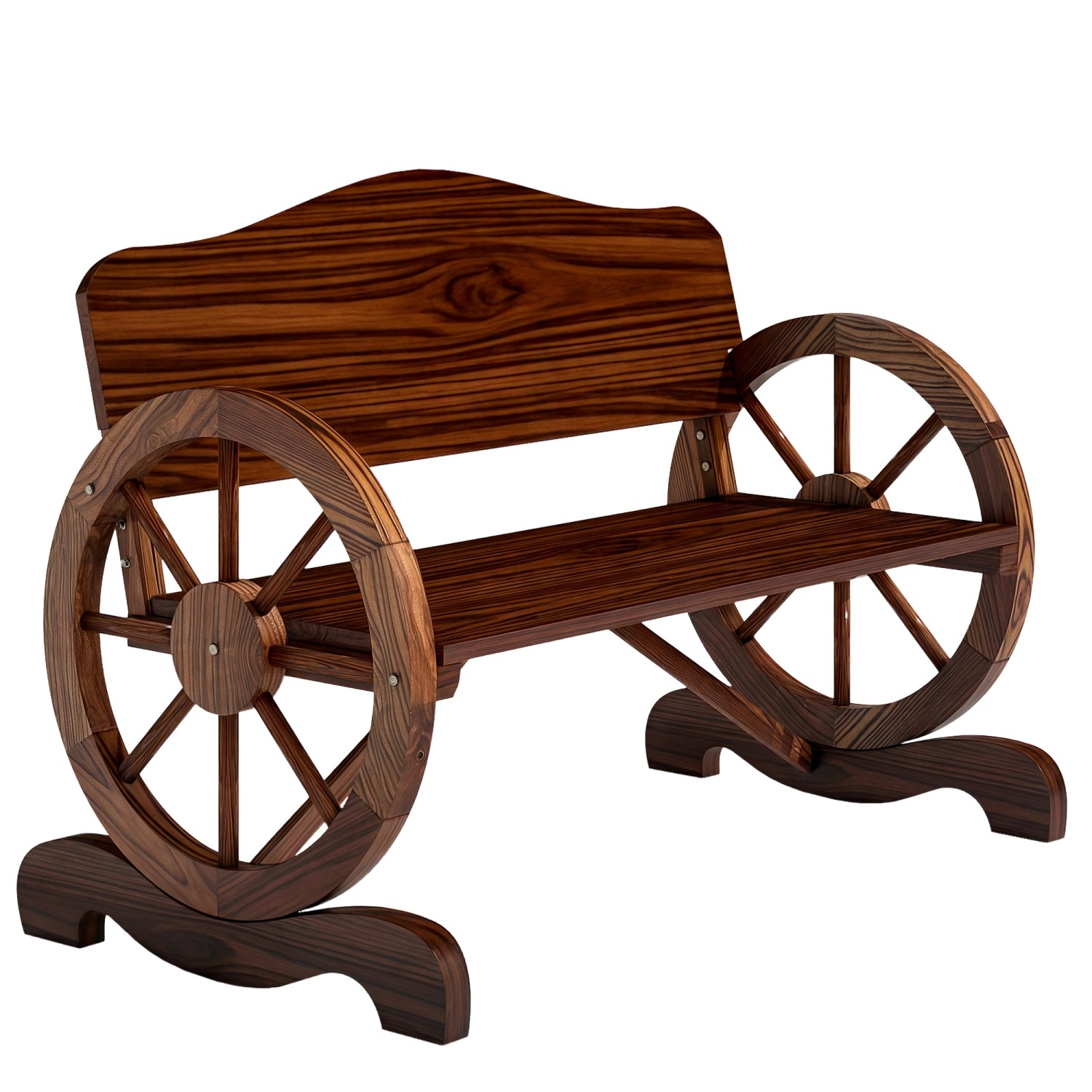 Outsunny Gartenbank 2-Sitzer Tannenholz 110L x 55B x 80H cm Verkohlt