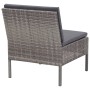 Graues vidaXL Garten Lounge Set aus Polyrattan mit anthrazitfarbenen Auflagen.