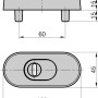Technische Zeichnung: BASI Schutzrosette SR 100 ZA, Edelstahl Braun, Maße und Details.