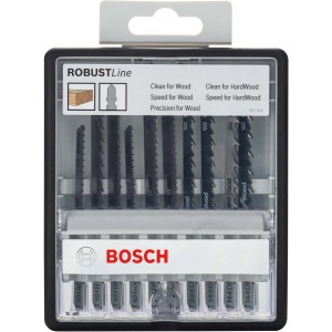 Bosch Stichsägeblätter-Set Robust Line, 10-teilig für Holz und Hartholz.