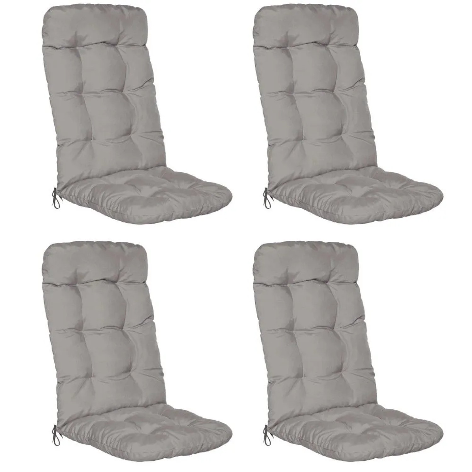 Beautissu Flair HL Hochlehner 120x50x8cm Hellgrau 4tlg