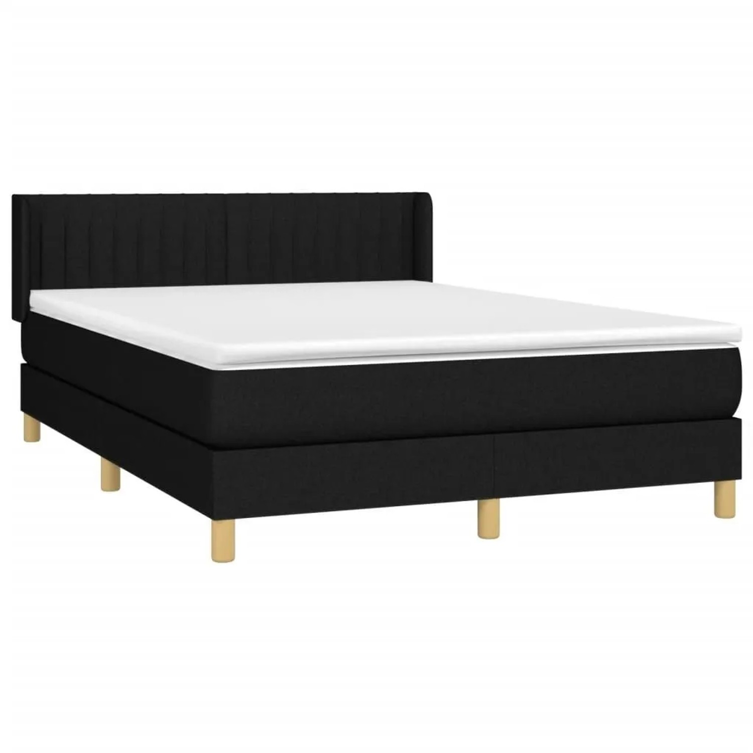 vidaXL Boxspringbett mit Matratze Schwarz 140x190 cm Stoff 3130427 günstig online kaufen