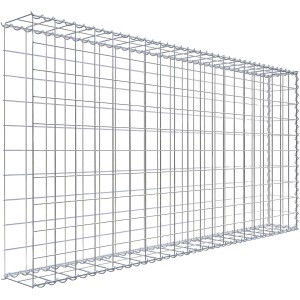 Gabiona Anbaukorb, 100x200x20cm, Maschenweite 10x10cm, aus verzinktem Drahtgitter.