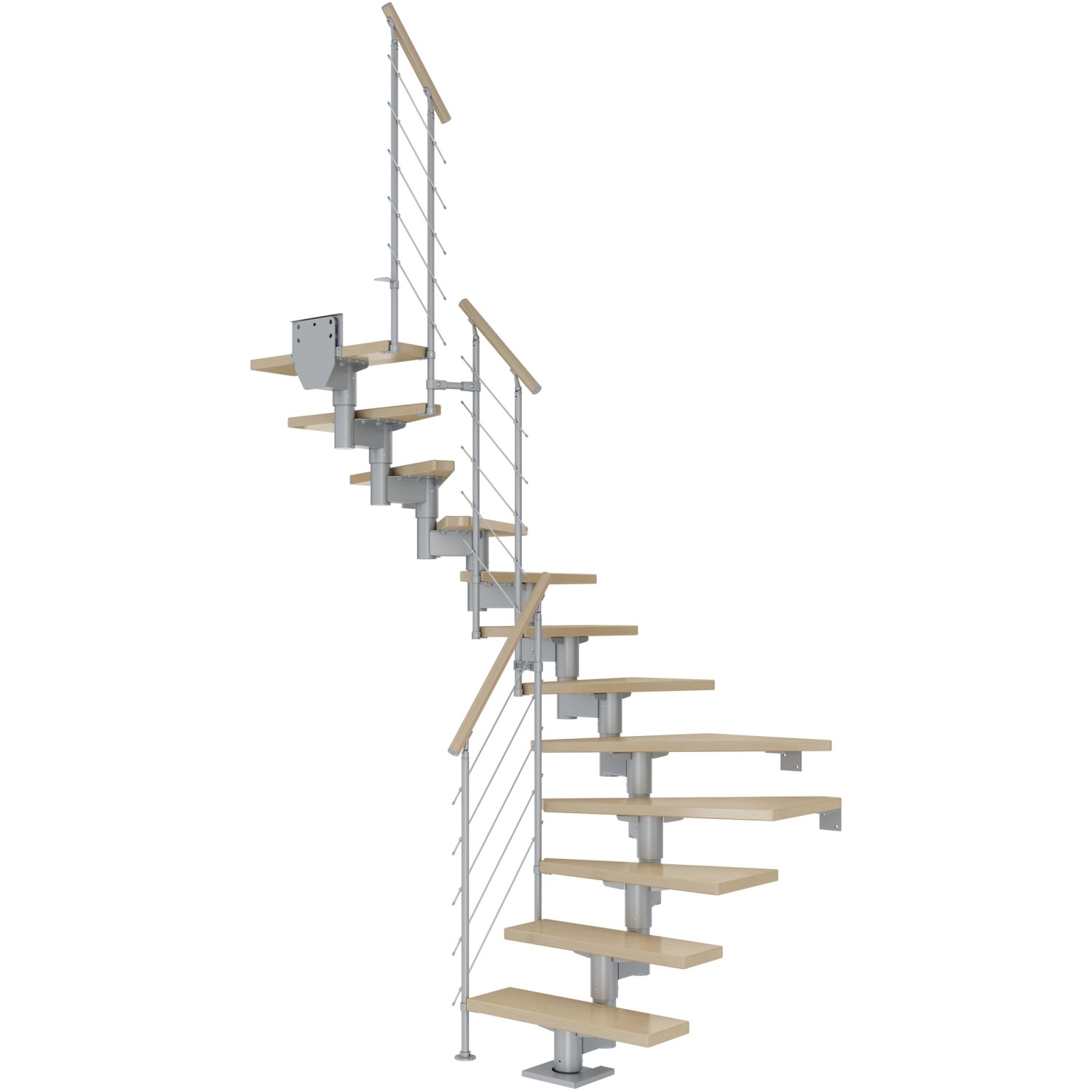 Dolle Mittelholmtreppe Cork Buche Anthrazit GH b. 337cm 1/4 Gewendelt 75cm günstig online kaufen