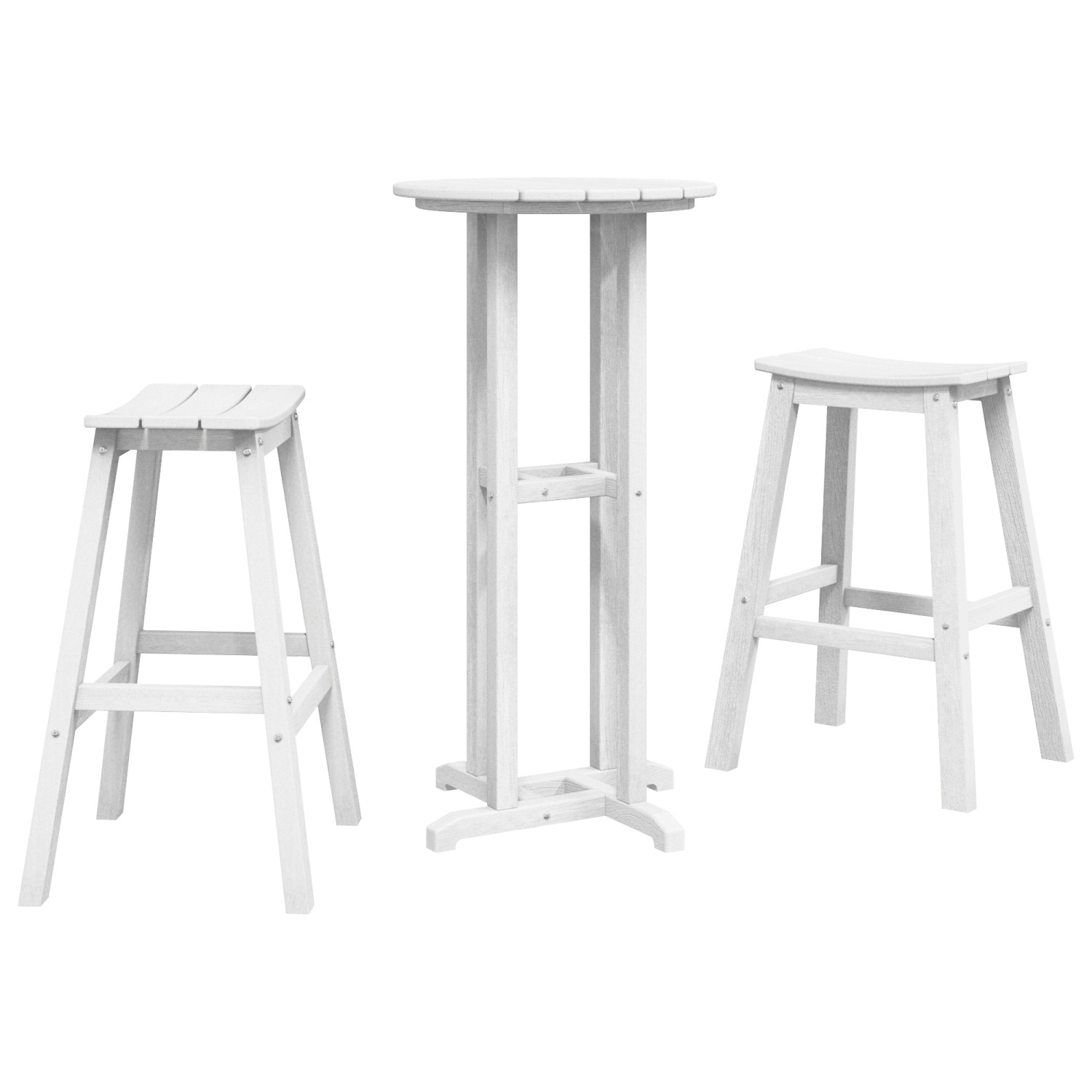 vidaXL 3-Teiliges Garten Bar Set Weiß HDPE 3335801 günstig online kaufen
