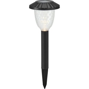 Schwarzer LED-Solarspieß, 39cm hoch, für Garten und Wegbeleuchtung.