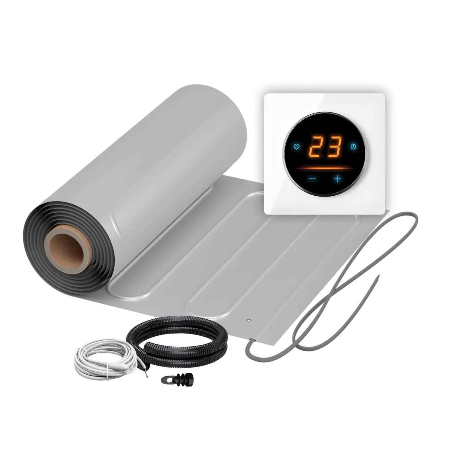 WARMON Fußbodenheizung Elektrisch ALU 150 W/m² mit WiFi Thermostat OKE 25 Weiß 2 m²