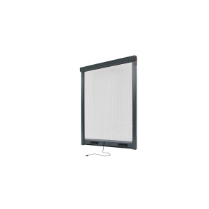 Anthrazitgraues Insektenschutzrollo aus Alu für Fenster, 100x160cm.