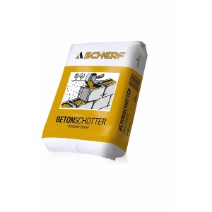 Sack Betonschotter (Betonkies) beige-braun, 0-16 mm, 25 kg. Zuschlagstoff für Beton.