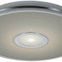 Runde LED-Deckenleuchte Osaka mit Sternenhimmel-Effekt, Chrom und Weiß, 42 cm Durchmesser.