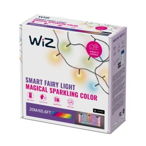Verpackung der WiZ LED-Lichterkette Fairy Light Color 20 m Schwarz für Innen und Außen.