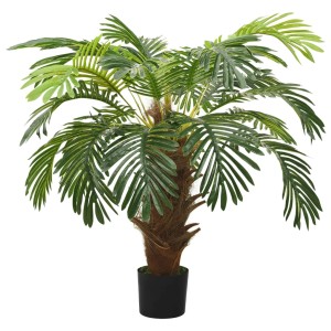 Künstliche Cycas Palme (90cm) im Topf, grüne Kunstpflanze für Innenräume.