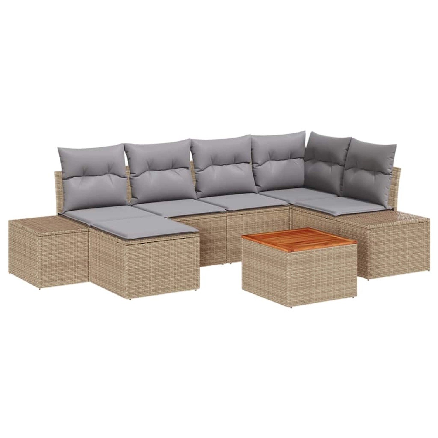 vidaXL Garten-Sofa-Set 7-Tlg Beige Hellgrau 3356649 günstig online kaufen