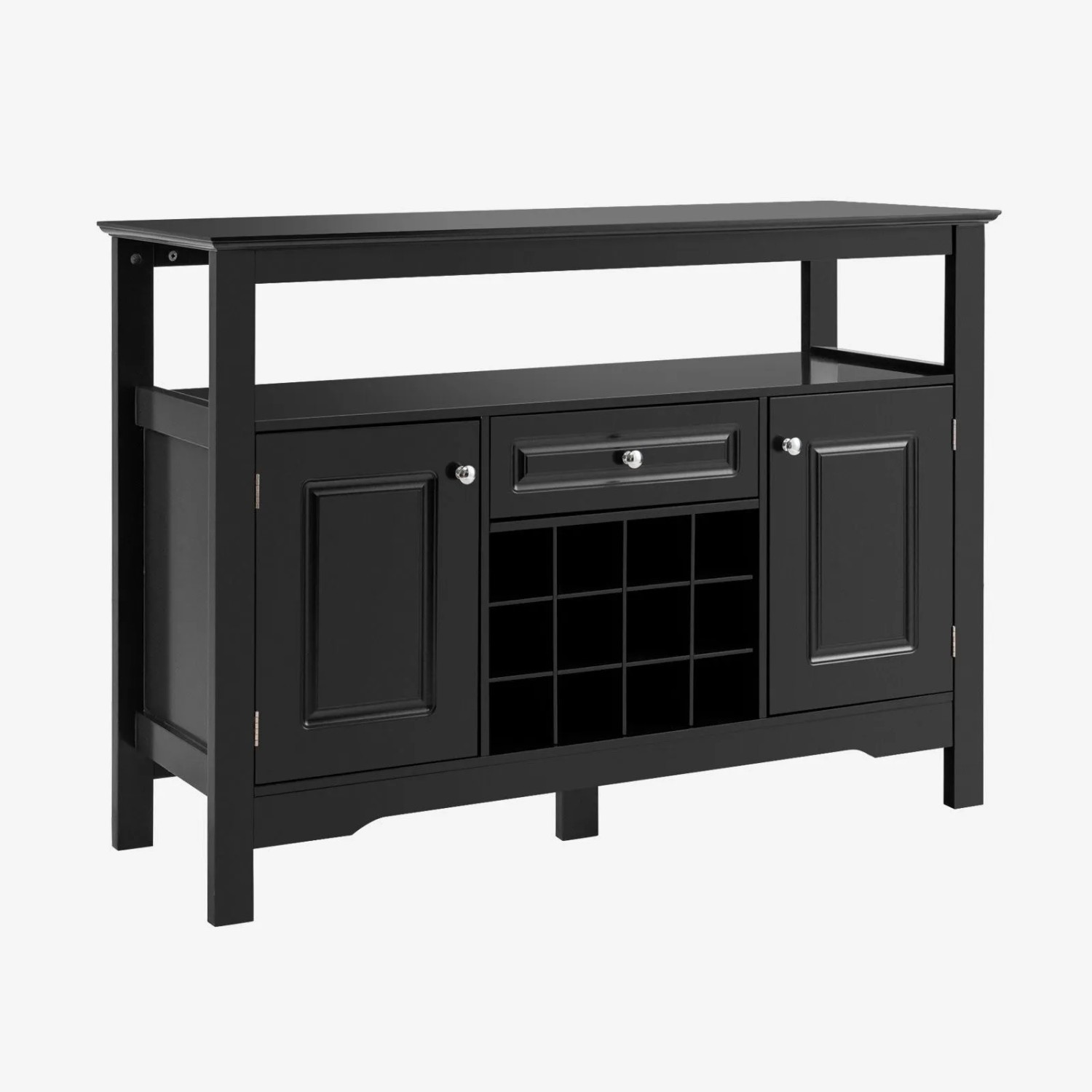 Costway Sideboard Schwarz 116 x 40 x 82 cm Türen Schubladen günstig online kaufen