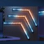 Govee Gaming-Wandleuchten 4+1 H6063 in verschiedenen Anordnungen und Farben an der Wand.