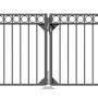 Metallzaun Doppeltor-Set Circle, anthrazit, 100x301 cm, zum Einbetonieren.