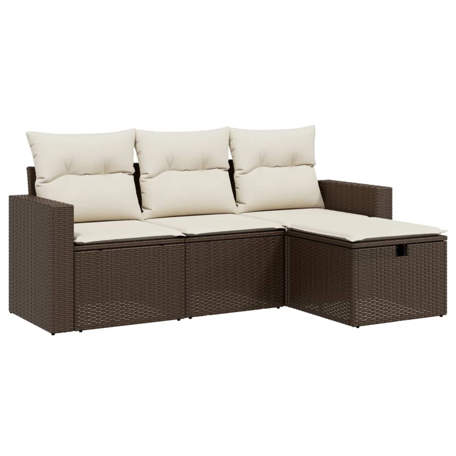 vidaXL 4-Tlg Garten-Sofagarnitur mit Kissen Braun Poly Rattan 3263449 günstig online kaufen