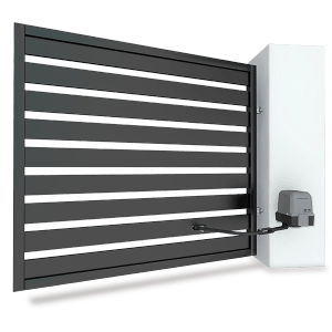 Chamberlain Torantrieb für 2-flügelige Tore mit breiten Pfosten. Optionale Smartphone-Steuerung.