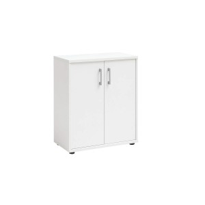 Weißer PROREGAL Aktenschrank Tiger Small mit 2 Flügeltüren und 2 Fächern.