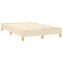 Cremefarbenes vidaXL Boxspringbett 120x200 cm mit Lattenrost und Füßen.