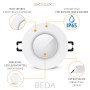 Weißer, runder SSC-LUXon BEDA LED Einbaustrahler für Bad und Außen, IP65, 4W Warmweiß.