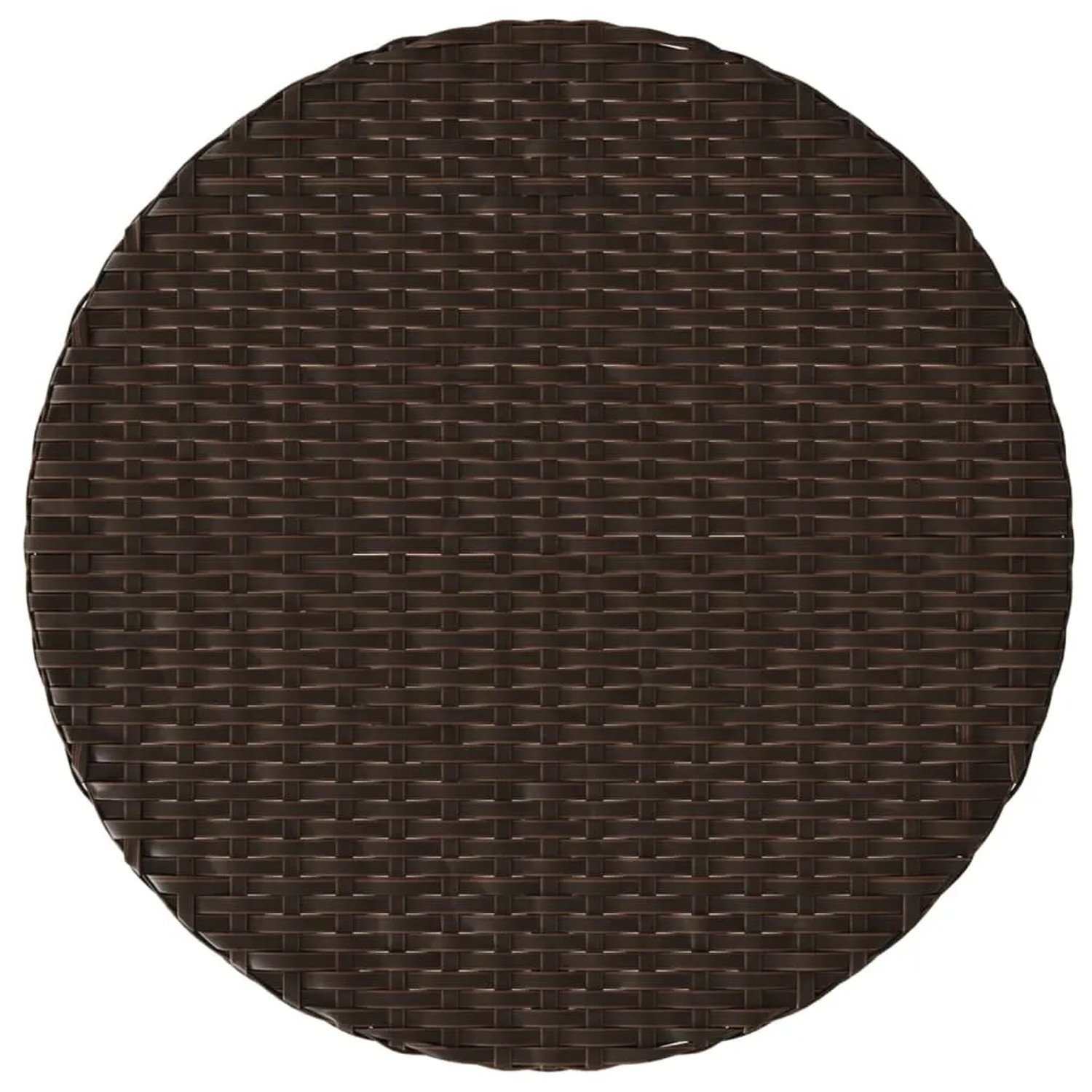 Runde Tischplatte aus braunem Polyrattan für vidaXL Bistro-Set, Gartenmöbel.