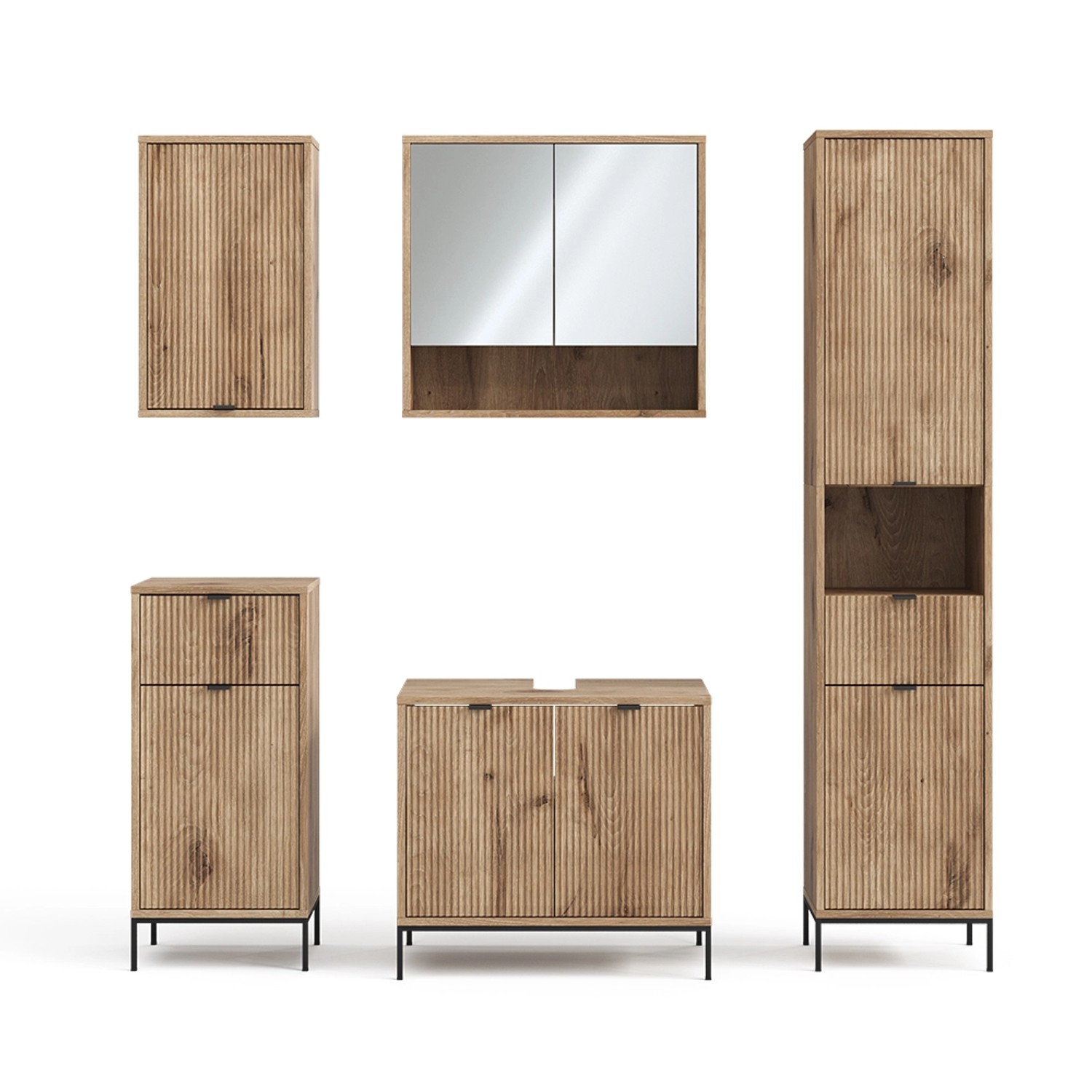 Vicco Badmöbel-Set Eliza Viking Oak 5 Teile günstig online kaufen