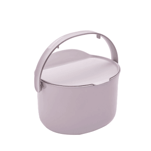 Skaza Organko Daily Biomülleimer, hellgrau, mit Deckel und Tragegriff.