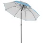Blauer Doppler Strandschirm Windprofi Neo 200 mit Windventil und Fiberglas-Streben.