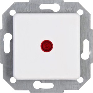 Kopp Kontrollschalter Europa Arktisweiß mit roter Glimmlampe für Schalterprogramme.