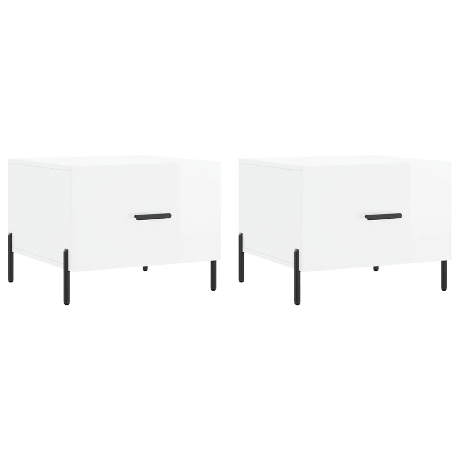 vidaXL Couchtische 2 Stk Hochglanz-Weiß 50x50x40 cm Holzwerkstoff 829417 günstig online kaufen