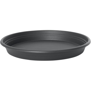 Anthrazitfarbener, runder Florus Untersetzer Universal, Ø 19 cm, aus recyceltem Kunststoff.