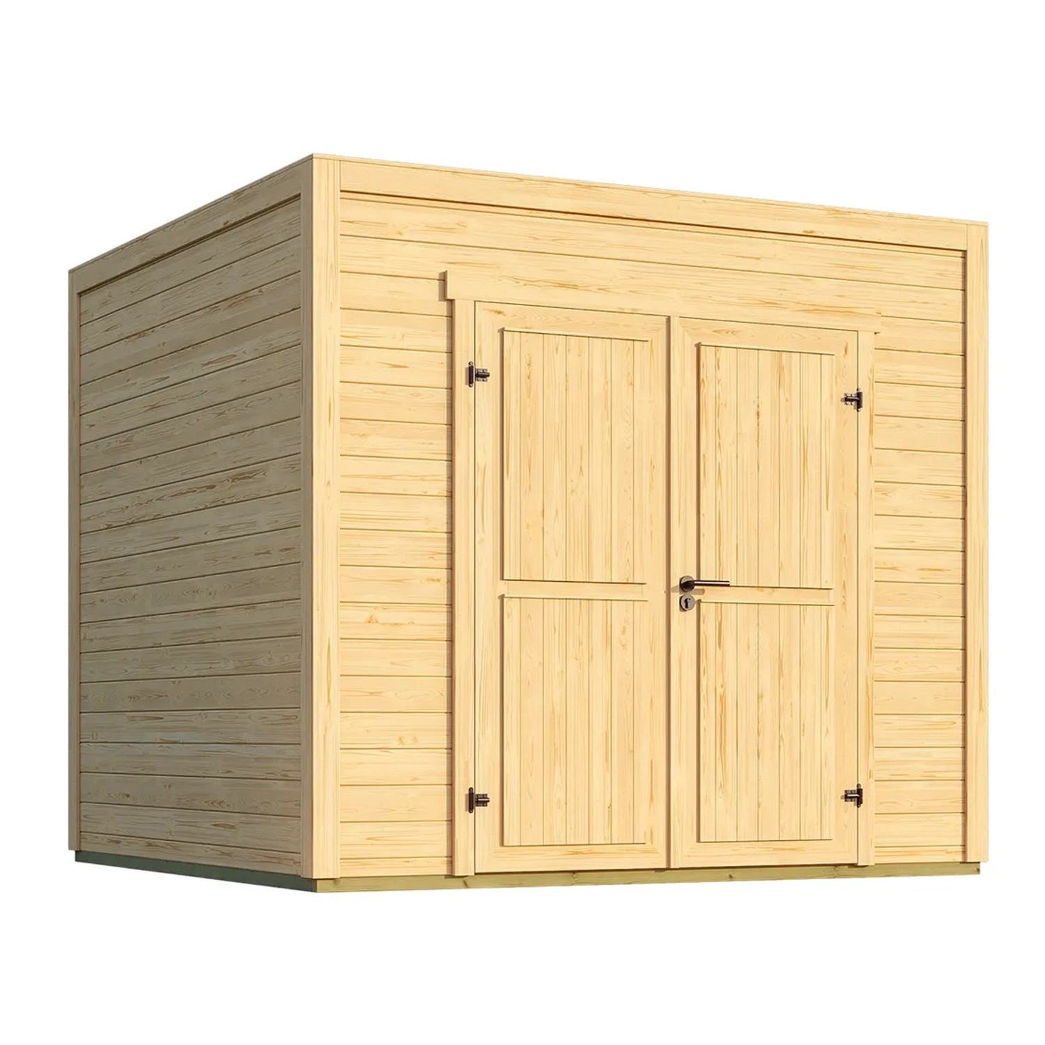 Weka Gartenhaus Batu 1,5 Flachdach Vollholztür Natur 250 cm x 200 cm