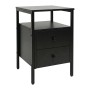 Relaxdays Nachttisch MDF Stahl Schwarz mit 2 Schubladen Höhenverstellbar 61 cm x 40 cm x 40 cm