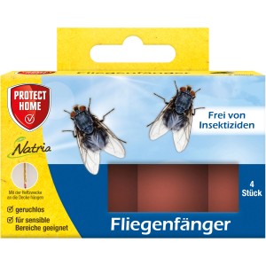 Protect Home Fliegenfänger, 4 Stück, insektizidfrei, zur Fliegenabwehr in Innenräumen.