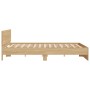 Bettgestell Sonoma-Eiche 160x200 cm mit Kopfteil, Holzwerkstoff, Lattenrost