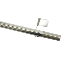 Gardinia Klemmstange Press&Go, Edelstahloptik, ausziehbar von 50-80 cm, Detailansicht.