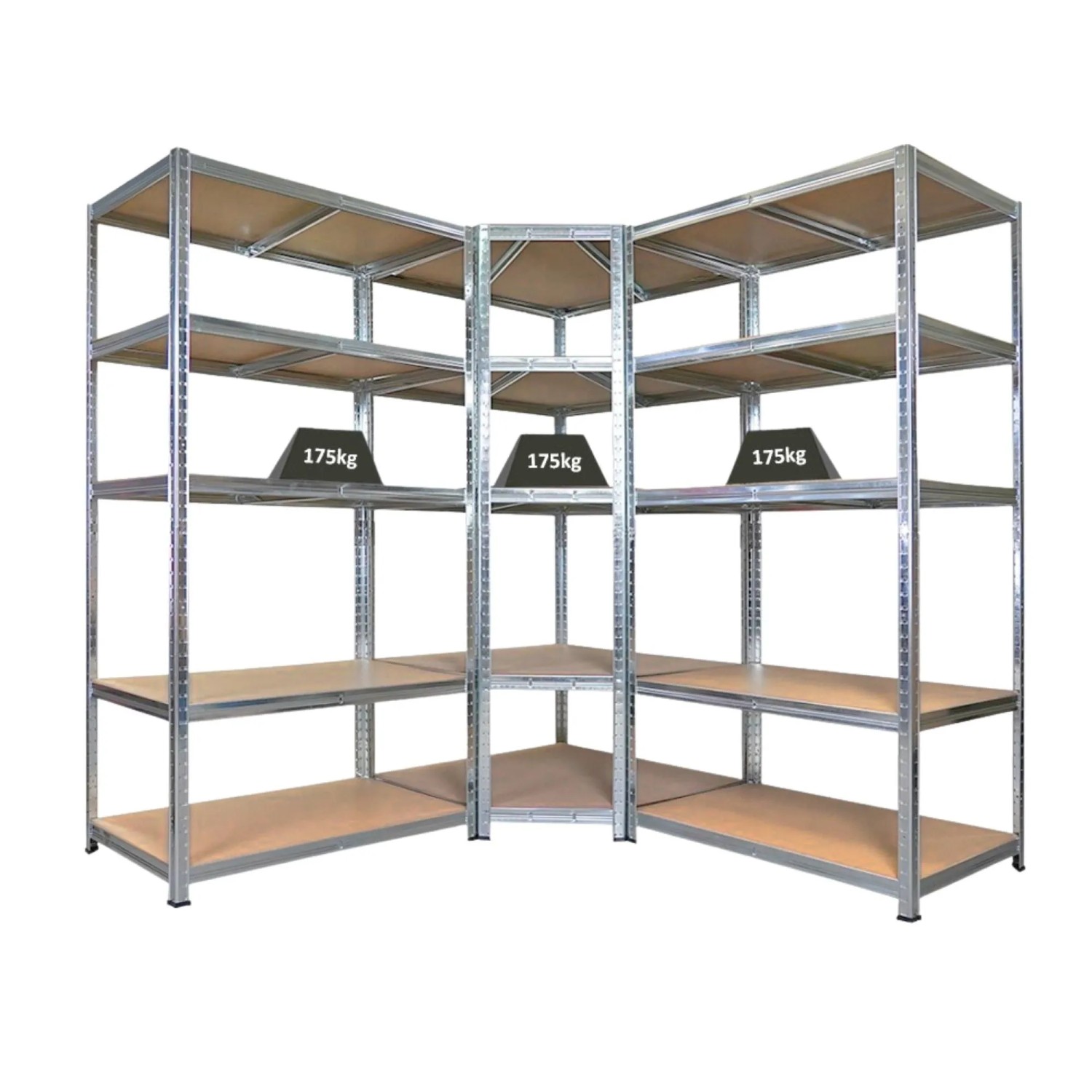 PROREGAL Mega Deal 1 x Eckregal & 2x Schwerlastregal Ragnar HxBxT 180 x 180 x 60 cm Fachlast 175 kg Verzinkt Kellerregal Steckregal Garagenregal