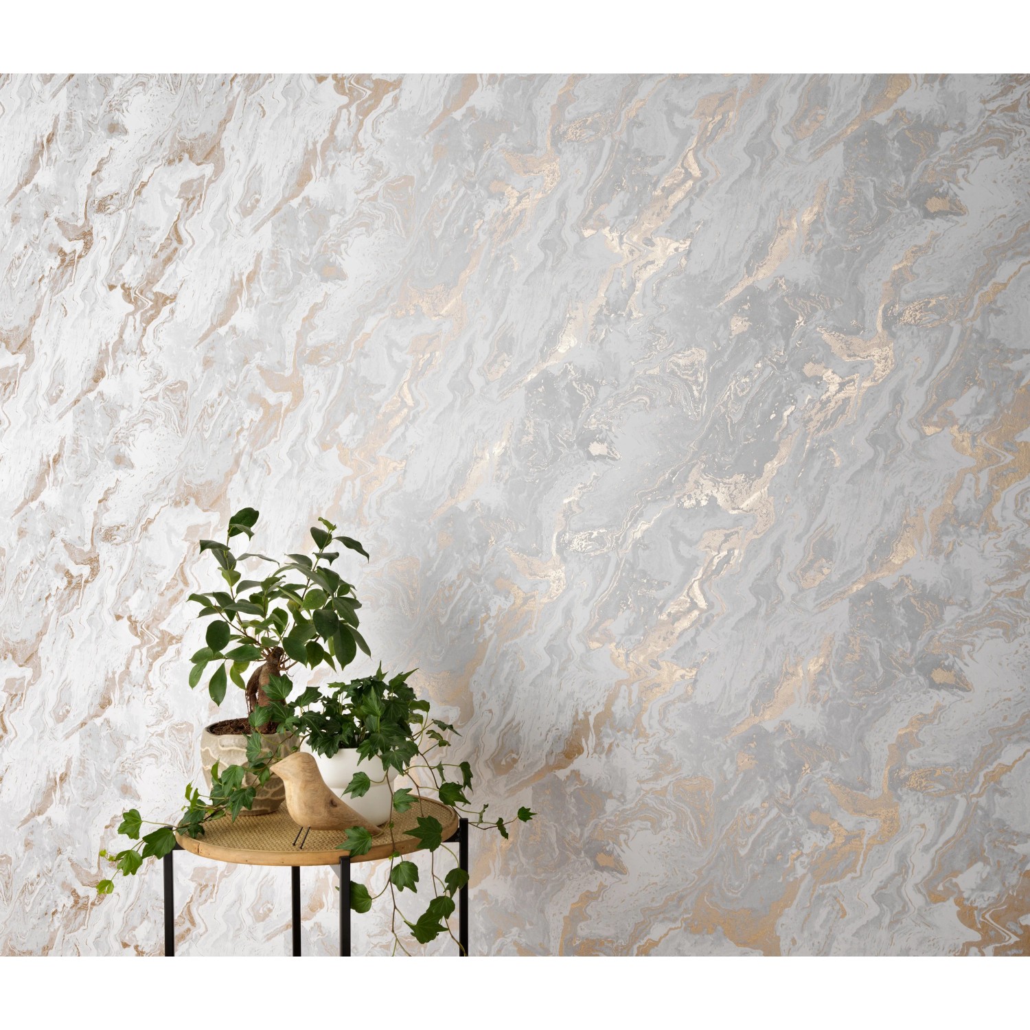Erismann Vliestapete Carrara in Grau mit Marmor-Optik für stilvolle Wände.
