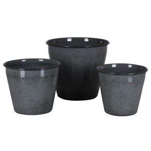 A.H.G. Metall-Übertöpfe, anthrazit, verschiedene Größen. Ideal für Innen- und Außenbereich.