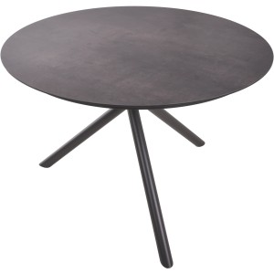 Runder, anthrazitfarbener Gartentisch SOPHIA (Ø 110 cm) mit Aluminiumgestell.