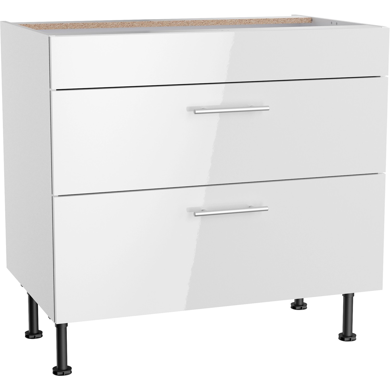 Optifit Unterschrank mit 2 Auszügen Rurik986 90 cm x 87 cm x 58,4 cm Weiß