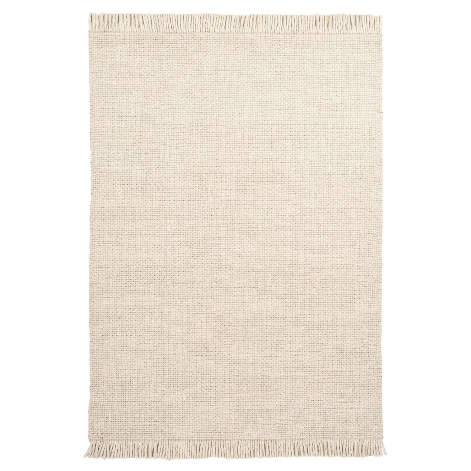 MeGusta Kurzflor Teppich Uni Modern Creme Wolle 80x150 cm Clara günstig online kaufen