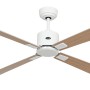 Weißer CASAFAN Eco Neo III Deckenventilator 152 cm mit Ahorn-Buche Flügeln und Fernbedienung.