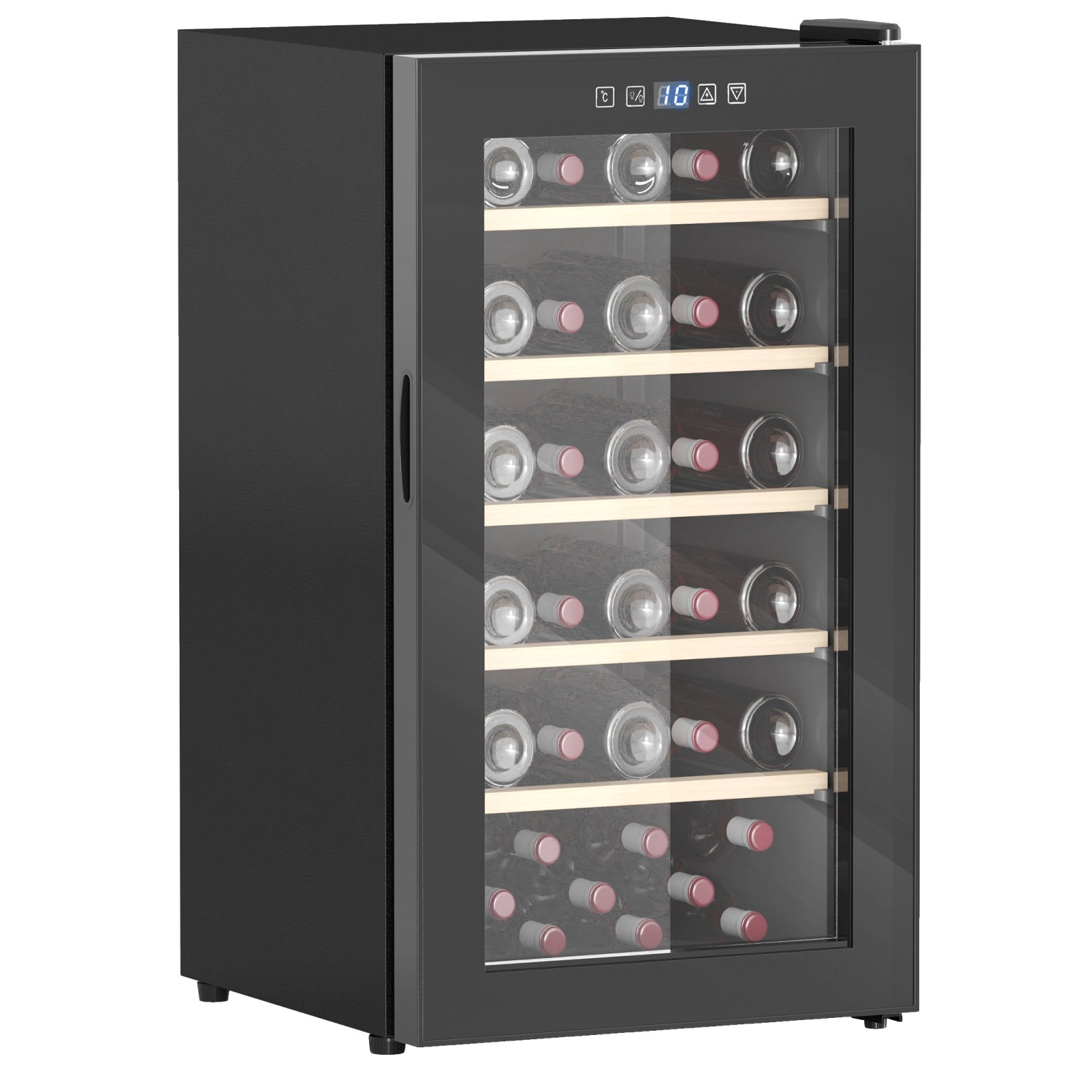 HOMCOM Weinkühlschrank Metall Hartglas Schwarz 53,8L x 45,1B x 79,8H cm günstig online kaufen
