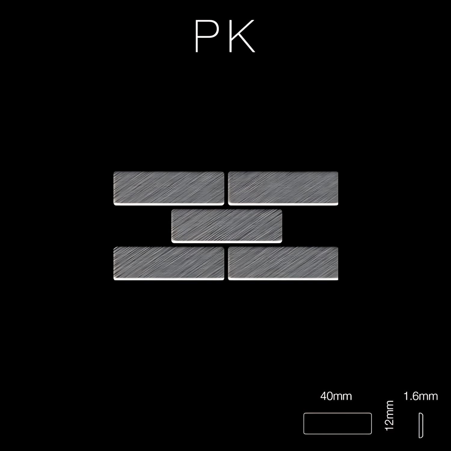 Mosaikfliese Titan gebürstet dunkelgrau, Metall-Optik für Wand & Boden.