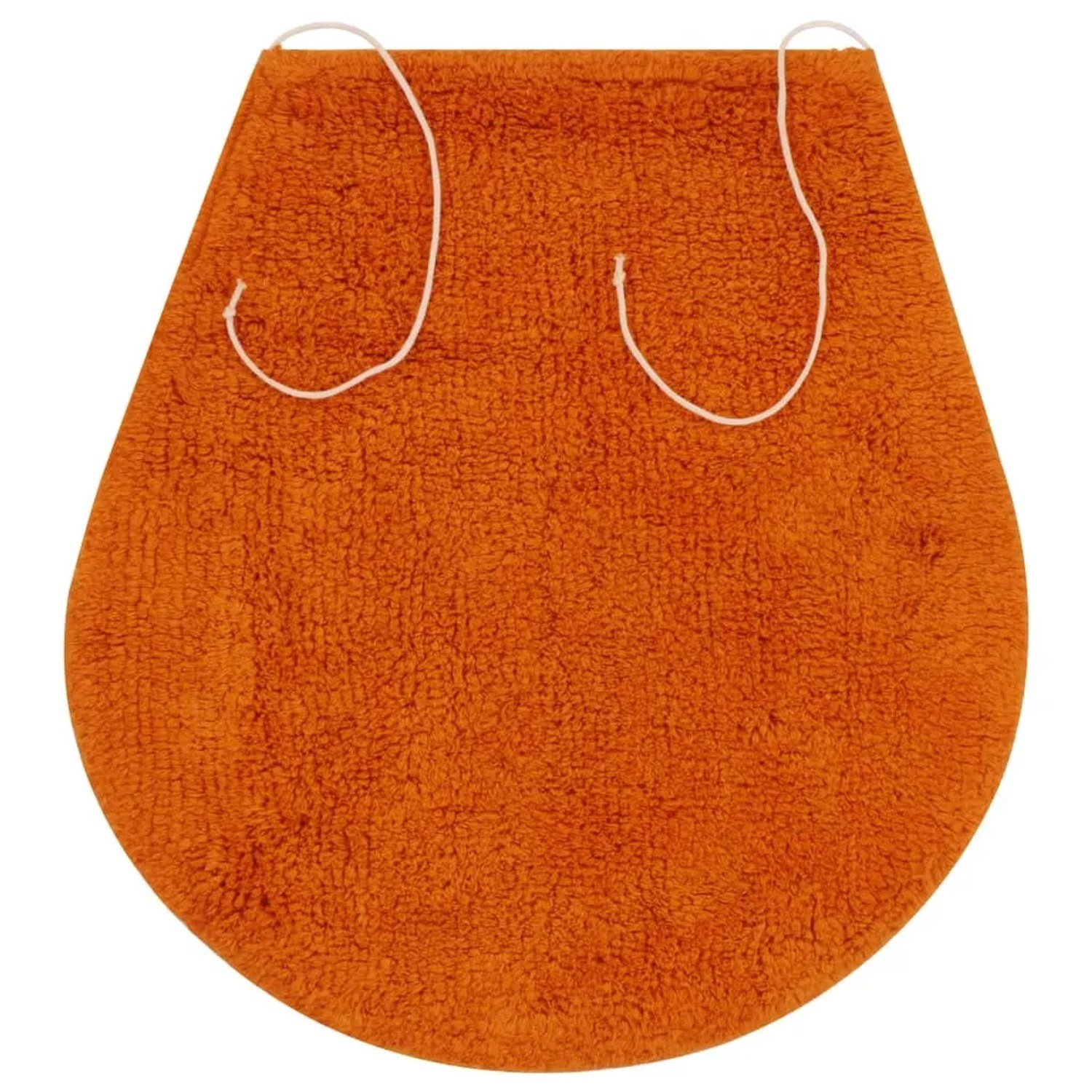 Orangefarbene Toilettendeckel-Abdeckung aus dem 3-teiligen Badematten-Set.